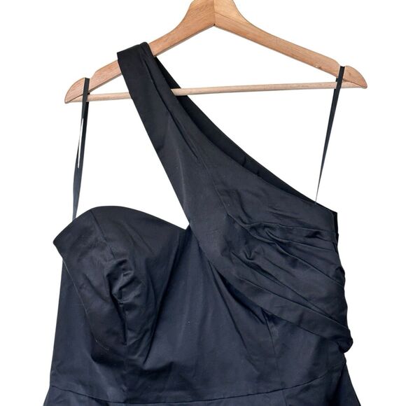 NWT Anthropologie Hutch 16W One Shoulder cotton Solid Black Romper - Picture 11 of 11
